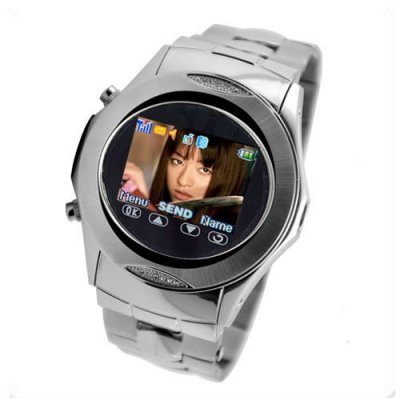 Touchscreen Cell Phone Watch with 1.3 Inch TFT LCD Display and Quad Band